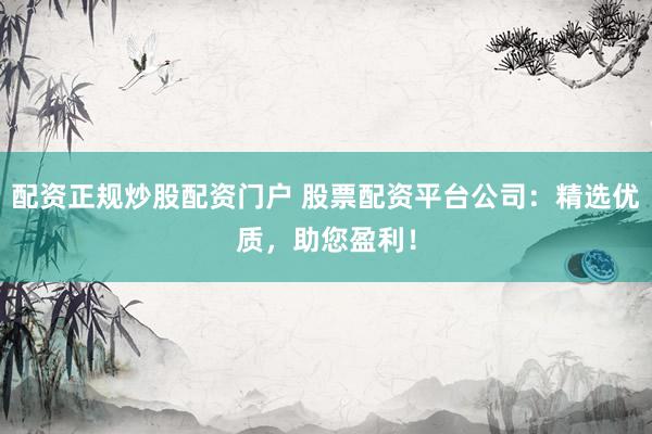 配资正规炒股配资门户 股票配资平台公司：精选优质，助您盈利！