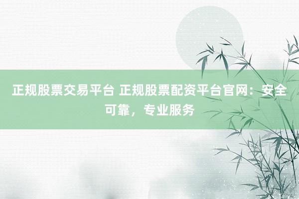 正规股票交易平台 正规股票配资平台官网：安全可靠，专业服务