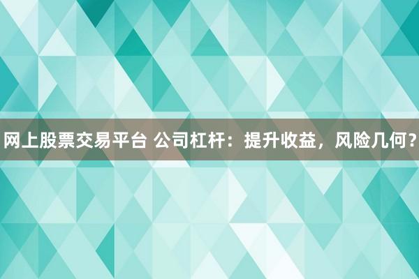 网上股票交易平台 公司杠杆：提升收益，风险几何？