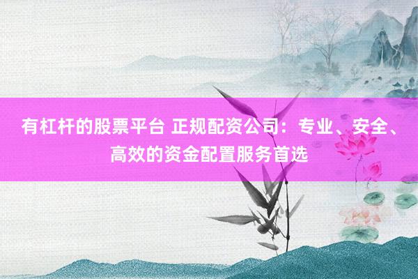 有杠杆的股票平台 正规配资公司：专业、安全、高效的资金配置服务首选