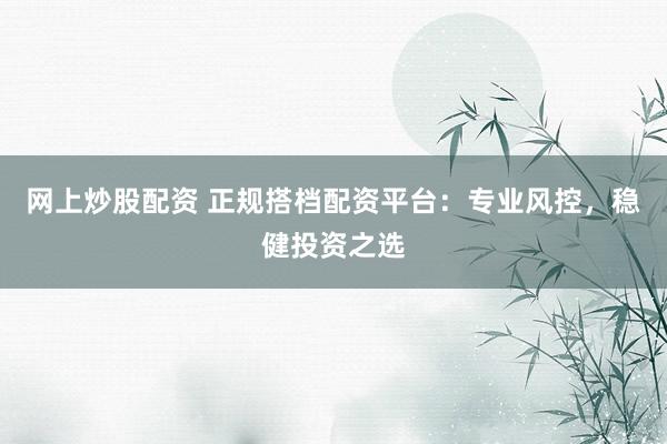 网上炒股配资 正规搭档配资平台：专业风控，稳健投资之选